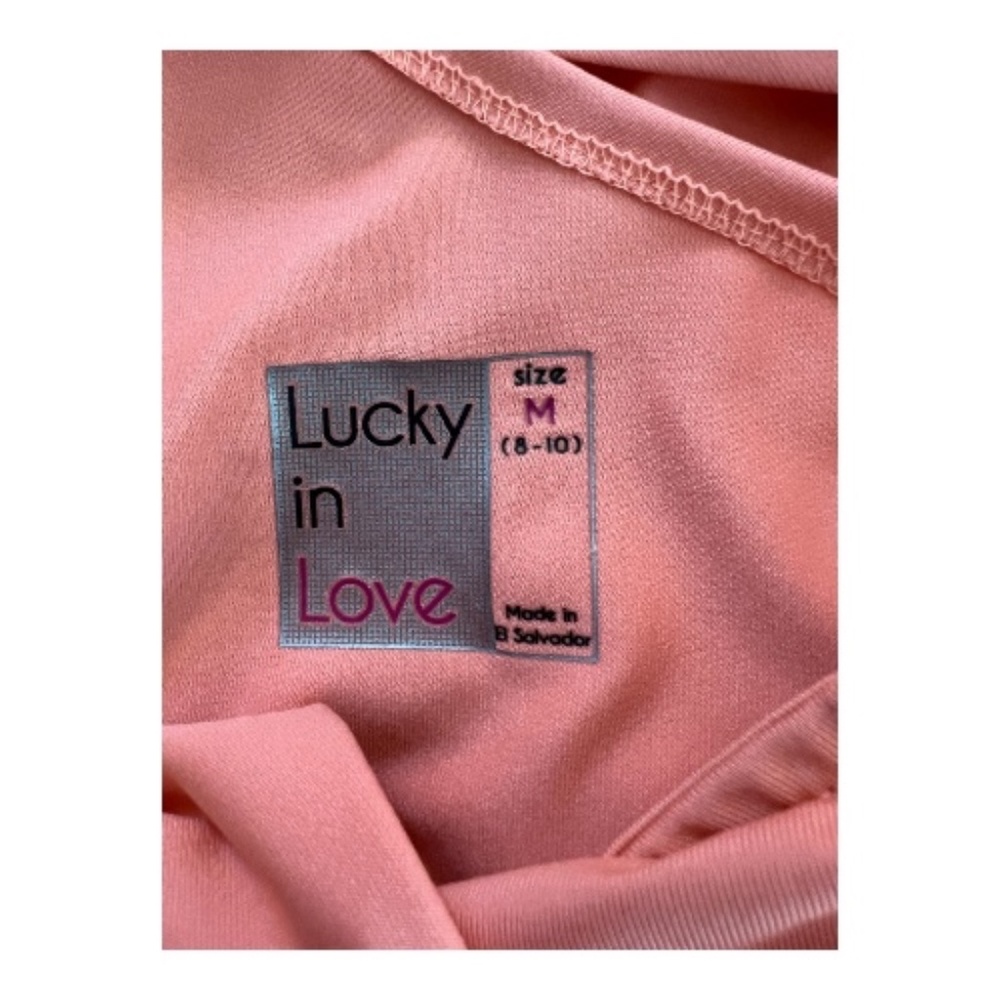 ๐ EUC LUCKY IN LOVE Coral Split Back Tank Top | Size M - Picture 7 of 8